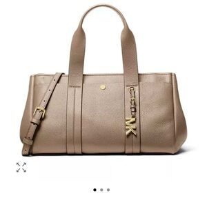 New!Michael Kors Romee Small East West Satchel Birch Leather